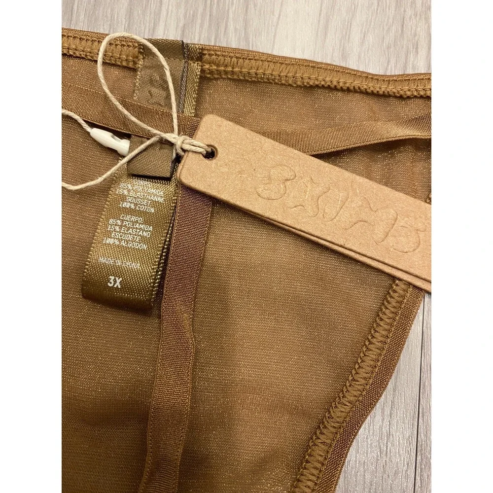 Kim Kardashian Skims Chai Fits Everybody Micro Thong, Size 3X NWT